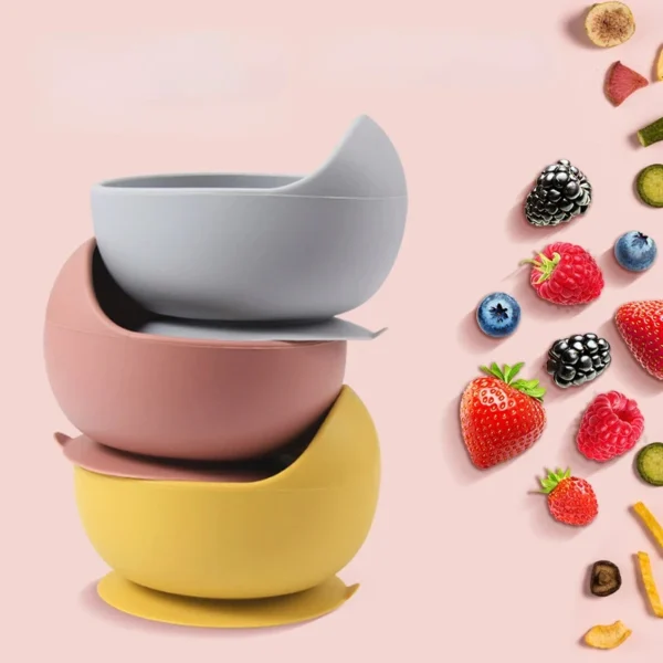 Children's Silicone Suction Bowl Feeding Tableware Infant Non-Slip Learn To Eatting Tableware Complementary Food Training Tool - Image 6