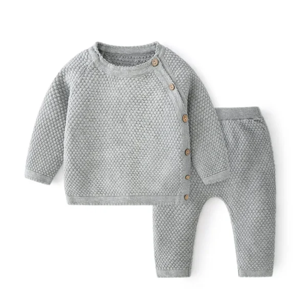 Baby Clothes Sets Ensembles Cotton Spring Newborn Boy Girl Infant Clothing Tops And Pants Knitted Sweater Baby Pajamas Sets - Image 3